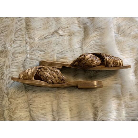 Avellini Straw Leather Sandals Size 41/10 - Picture 2 of 7